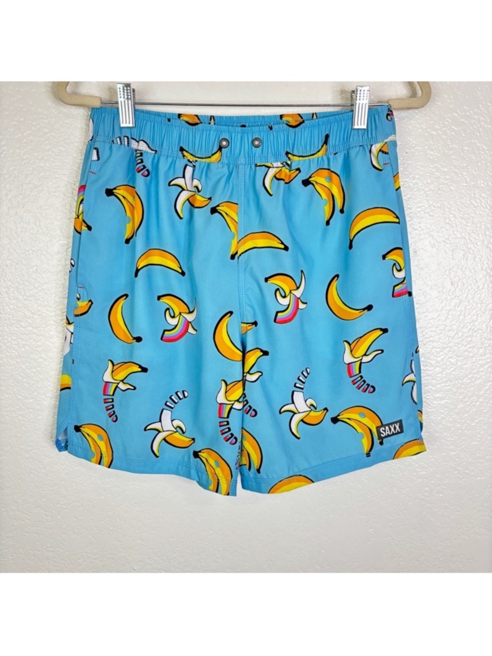 SAXX 7-Inch Oh Buoy Volley Swim Shorts in Rainbow Bananas Size M - Picture 3 of 10